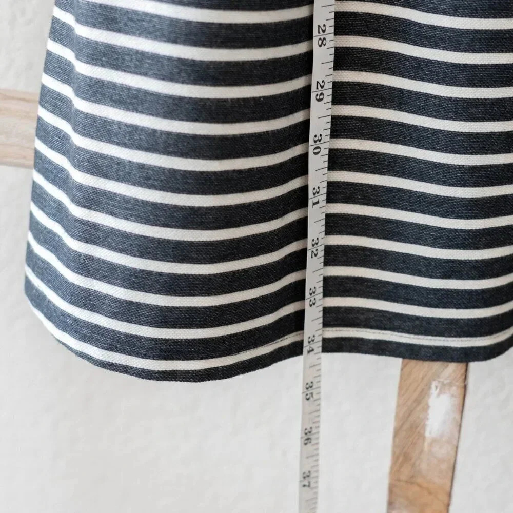 MADEWELL MELODY DRESS Sz Medium BLACK WHITE STRIPE SHORT SLEEVE OFF SHOULDER - Picture 5 of 8